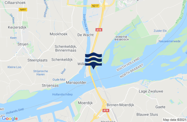 Mappa delle Getijden in Sluiseiland, Netherlands
