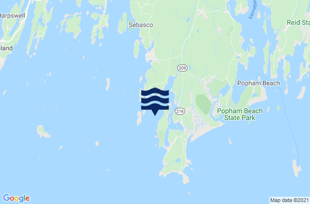 Mappa delle Getijden in Small Point Harbor, United States