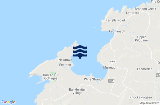 Mappa delle Getijden in Smerwick Harbour, Ireland