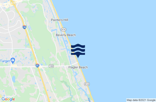 Mappa delle Getijden in Smith Creek Flagler Beach, United States