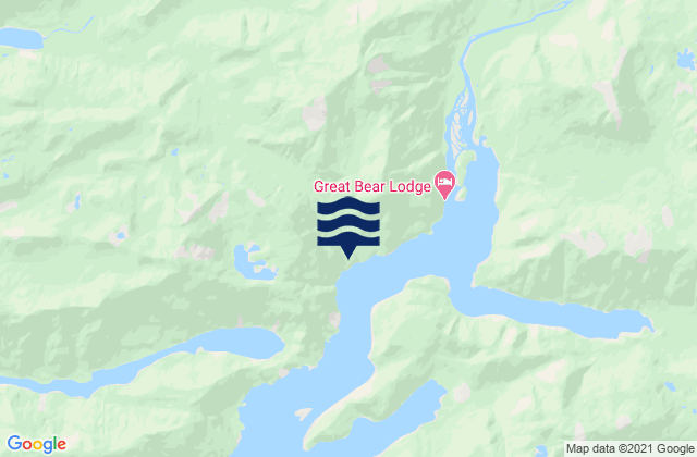Mappa delle Getijden in Smith Inlet, Canada