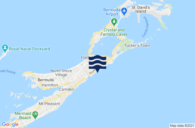 Mappa delle Getijden in Smith’s Parish, Bermuda