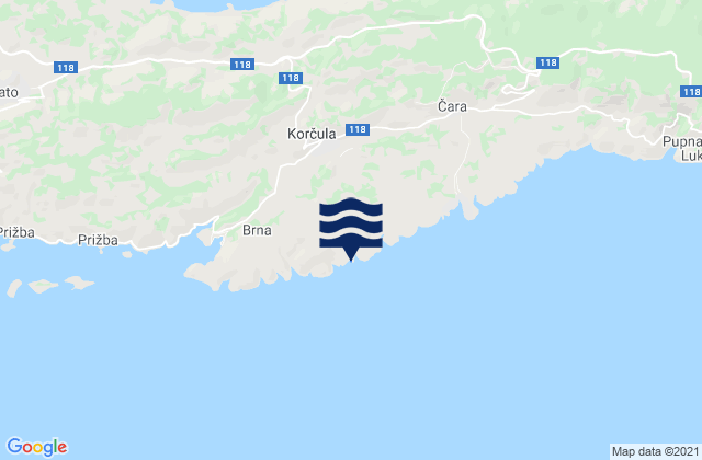 Mappa delle Getijden in Smokvica, Croatia