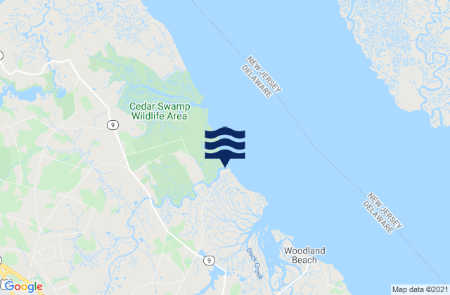 Mappa delle Getijden in Smyrna River entrance, United States