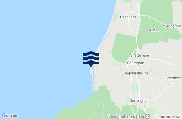 Mappa delle Getijden in Snettisham Beach, United Kingdom