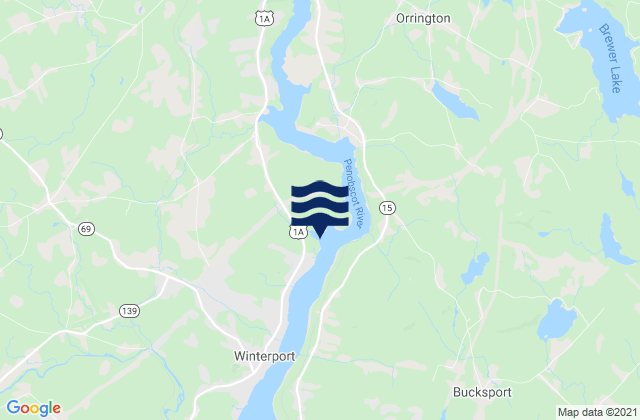 Mappa delle Getijden in Snub Point Penobscot River, United States