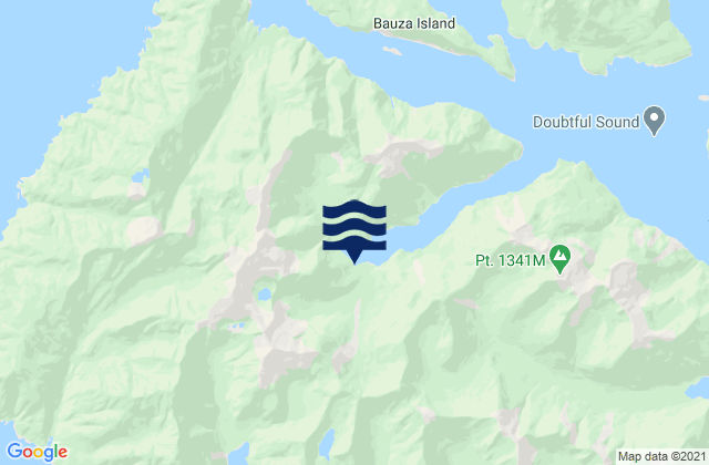 Mappa delle Getijden in Snug Cove, New Zealand