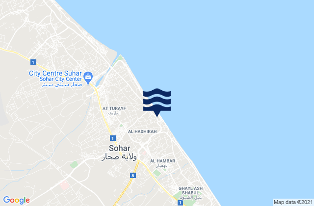 Mappa delle Getijden in Sohar, Oman