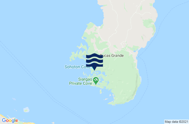 Mappa delle Getijden in Sohutan Bay (Bucas Grande Island), Philippines