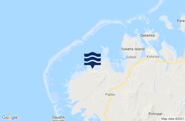 Mappa delle Getijden in Sokehs Municipality, Micronesia