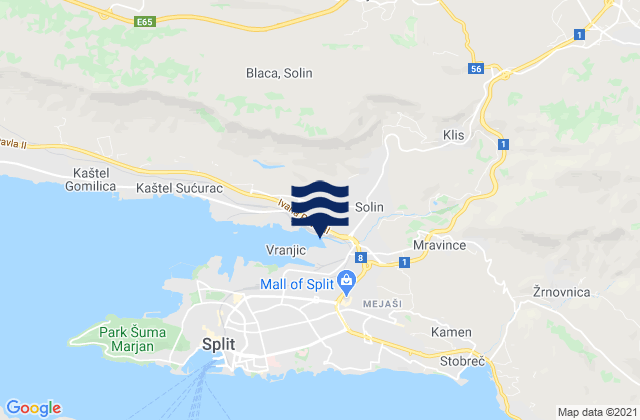 Mappa delle Getijden in Solin, Croatia