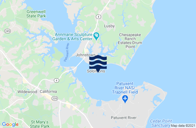 Mappa delle Getijden in Solomons Island, United States