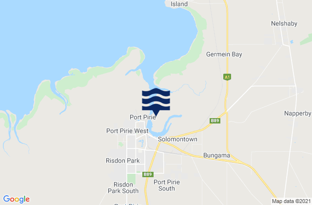 Mappa delle Getijden in Solomontown, Australia