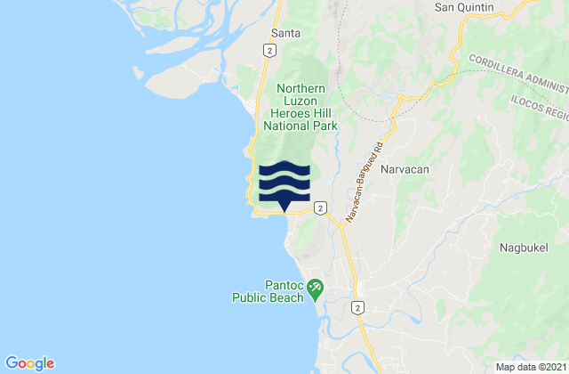 Mappa delle Getijden in Solvec Cove, Philippines