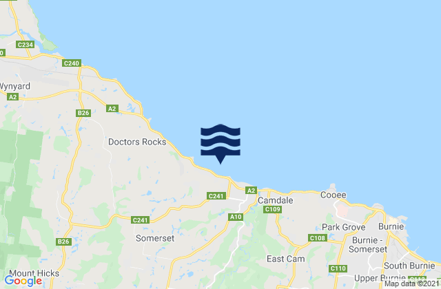 Mappa delle Getijden in Somerset Beach, Australia