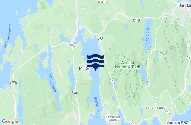 Mappa delle Getijden in Somes Sound, United States