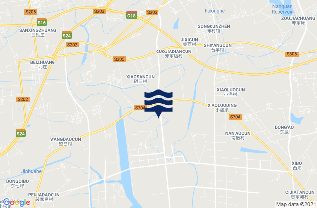 Mappa delle Getijden in Songcun, China