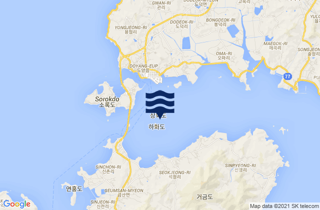 Mappa delle Getijden in Sonok Do, South Korea