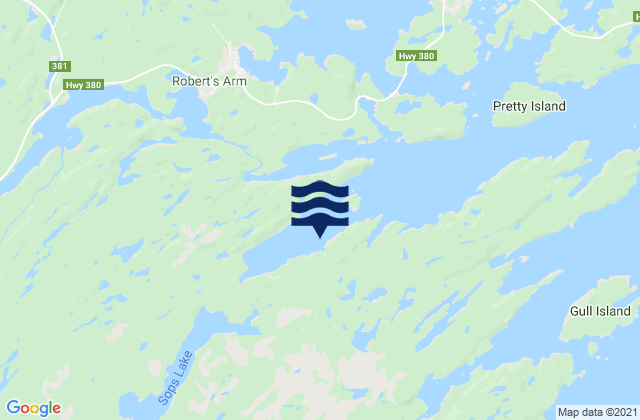 Mappa delle Getijden in Sops Arm, Canada