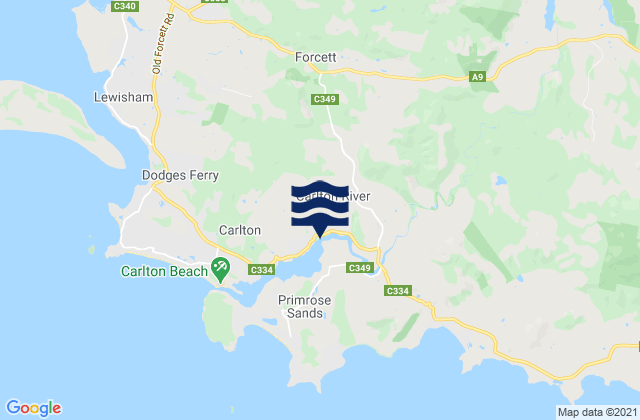 Mappa delle Getijden in Sorell, Australia