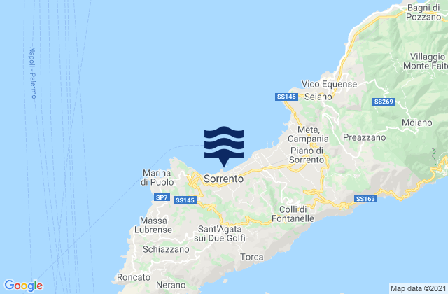 Mappa delle Getijden in Sorrento, Italy
