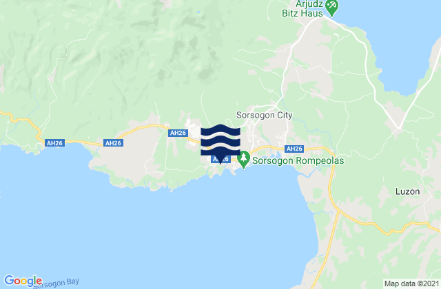 Mappa delle Getijden in Sorsogon, Philippines