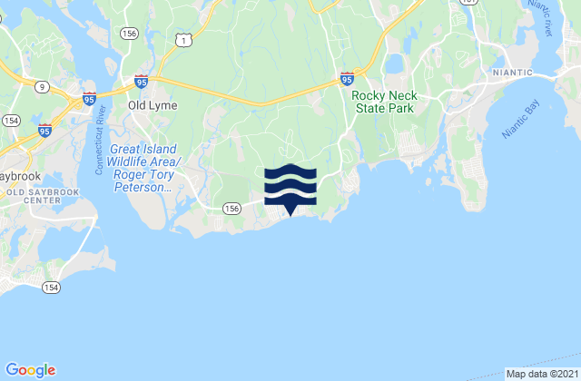 Mappa delle Getijden in Sound View Beach Old Lyme, United States