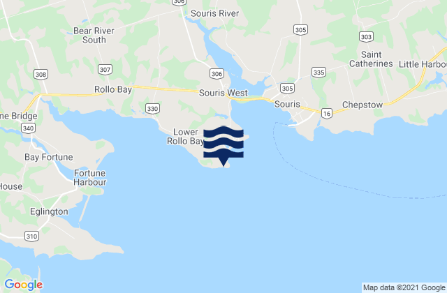 Mappa delle Getijden in Souris Head, Canada