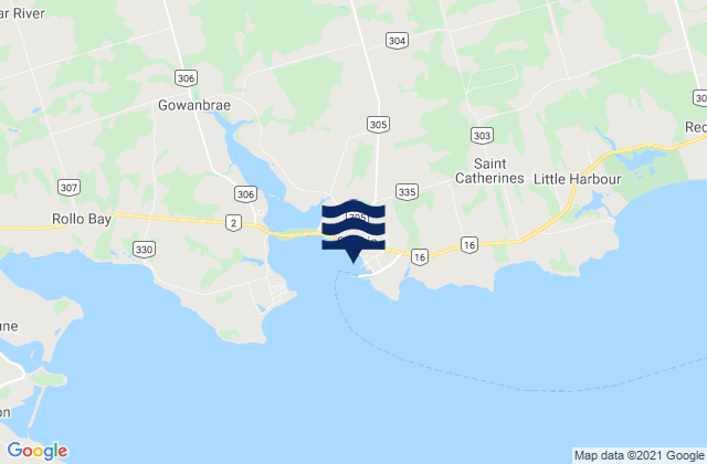 Mappa delle Getijden in Souris, Canada