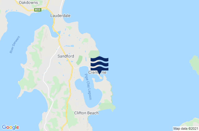 Mappa delle Getijden in South Arm Peninsula, Australia