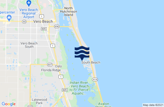 Mappa delle Getijden in South Beach, United States