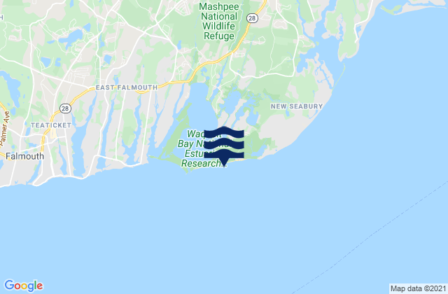 Mappa delle Getijden in South Cape Beach, United States