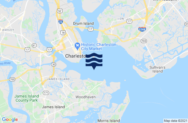 Mappa delle Getijden in South Channel Buoy 32, United States