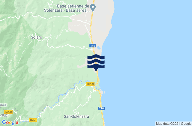 Mappa delle Getijden in South Corsica, France