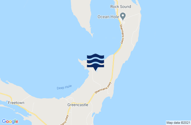 Mappa delle Getijden in South Eleuthera, Bahamas