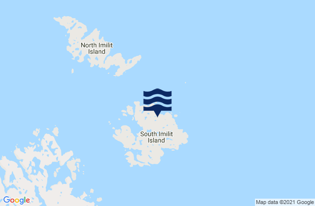 Mappa delle Getijden in South Imilit Island, Canada