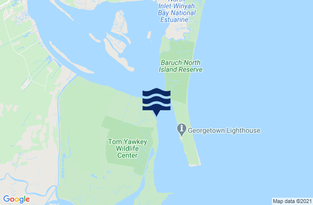 Mappa delle Getijden in South Island Plantation, United States