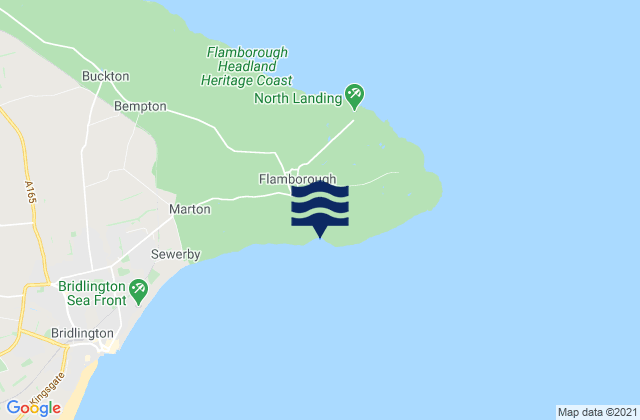 Mappa delle Getijden in South Landing Beach, United Kingdom