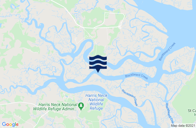 Mappa delle Getijden in South Newport Cut N. Newport River, United States