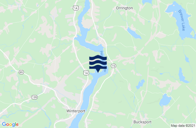 Mappa delle Getijden in South Orrington, Penobscot River, United States