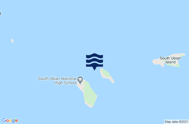 Mappa delle Getijden in South Ubian Island, Philippines