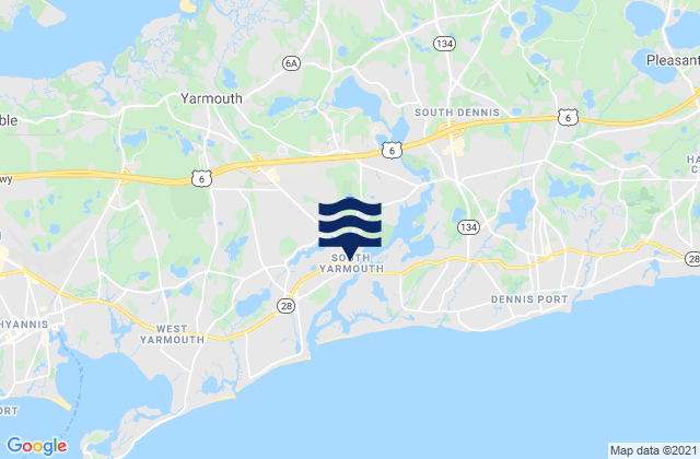 Mappa delle Getijden in South Yarmouth, United States