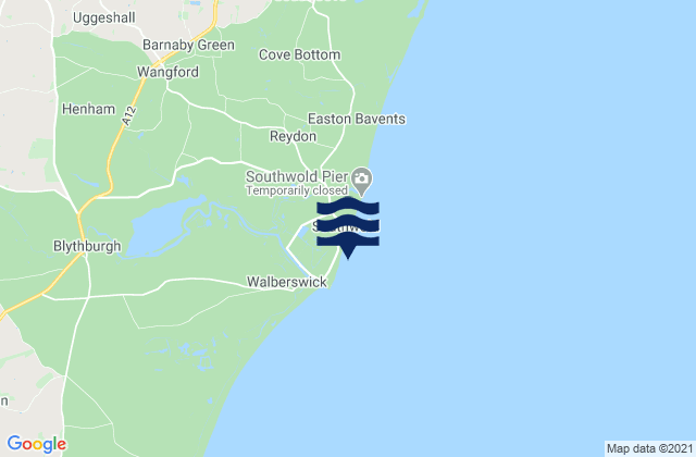 Mappa delle Getijden in Southwold - The Denes Beach, United Kingdom