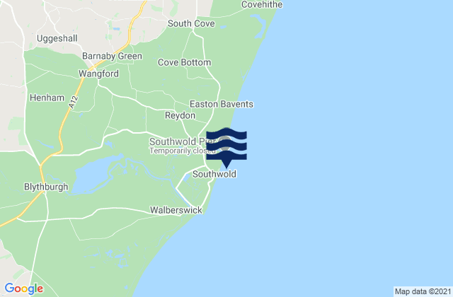 Mappa delle Getijden in Southwold Beach, United Kingdom