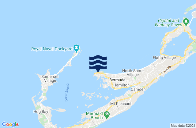 Mappa delle Getijden in Spanish Point, Bermuda