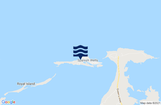 Mappa delle Getijden in Spanish Wells District, Bahamas