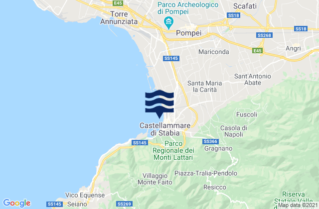 Mappa delle Getijden in Spiaggia Castellammare di Stabia, Italy