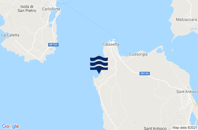 Mappa delle Getijden in Spiaggia Grande, Italy