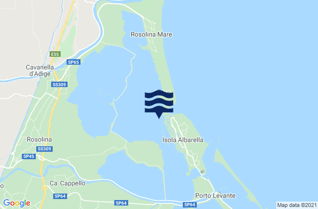 Mappa delle Getijden in Spiaggia Libera Albarella, Italy