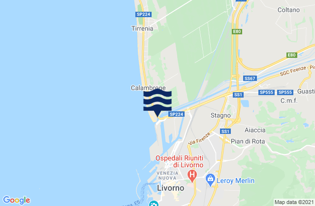 Mappa delle Getijden in Spiaggia Verruca, Italy
